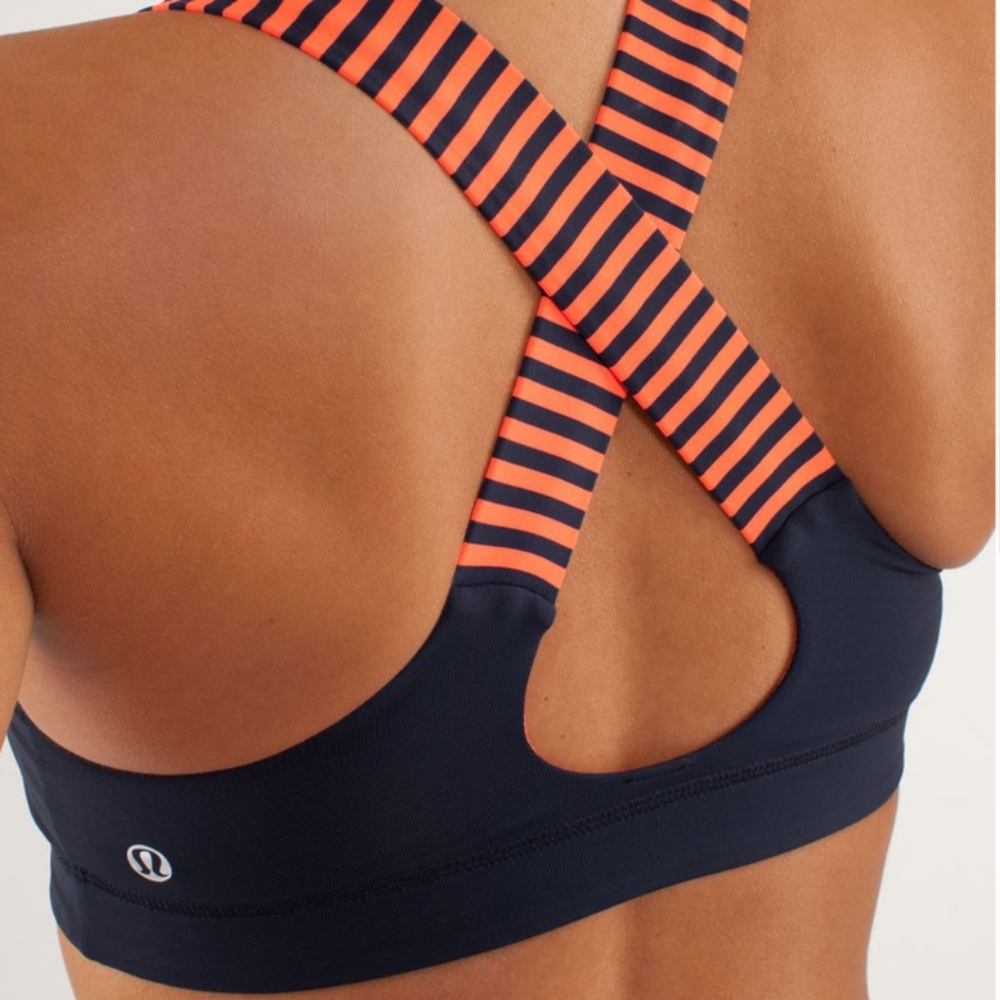 Lululemon All Sport Bra Inkwell Navy and Orange